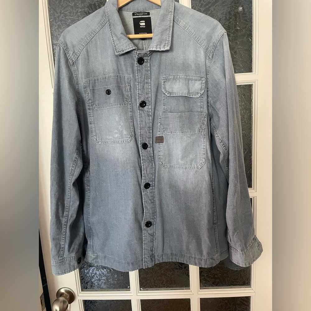 G-Star raw Men's Gray Denim  shirt Jacket